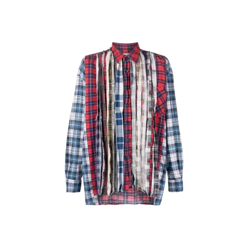 Needles Flannel Shirt Ribbon Wide Shirt