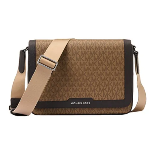 MICHAEL KORS Hudson Artificial Leather Crossbody Bag Men's Camel & Coffee