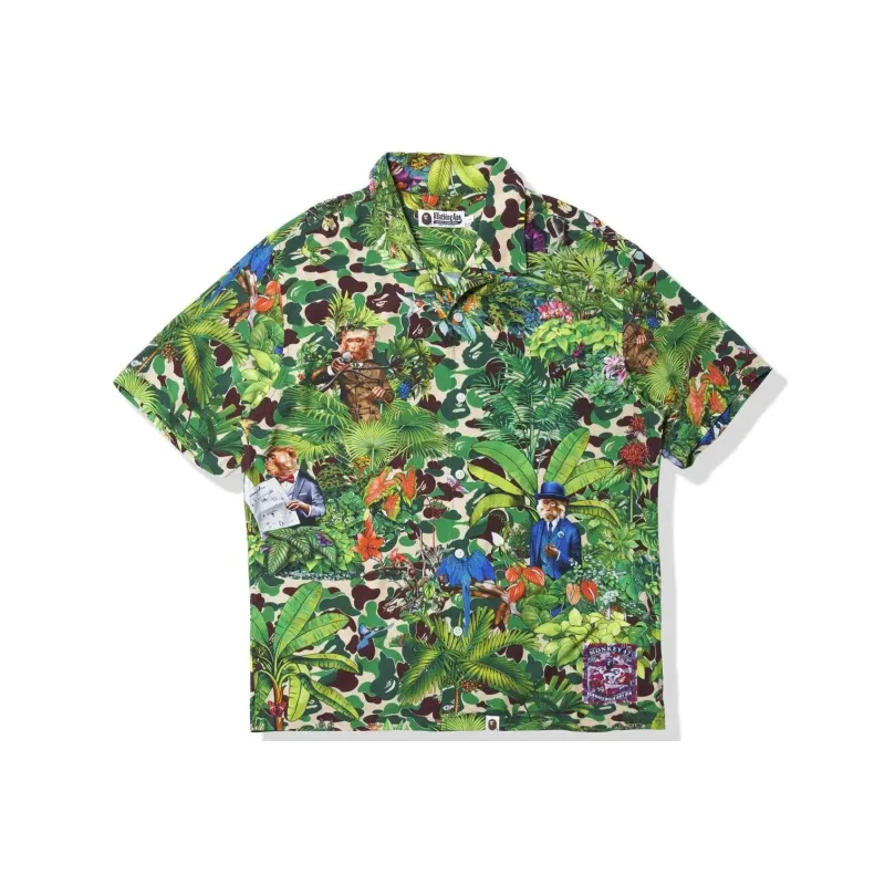 A BATHING APE X Monkey 47 Open Collar S/S Shirt-2