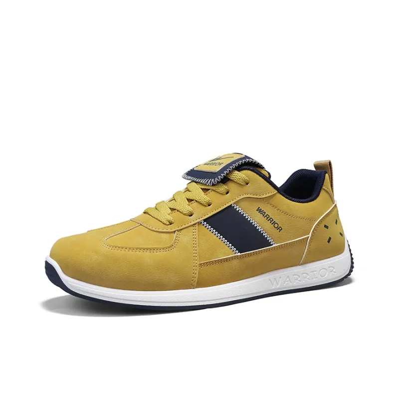 Warrior Slip Resistant, Abrasion Resistant, Lightweight Low Top Casual Shoes Men's Yellow Dark Blue-1
