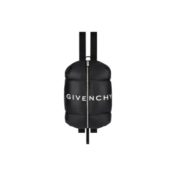 GIVENCHY G-Zip Nylon Fabric With Cow Leather Patchwork Backpack Men's Black