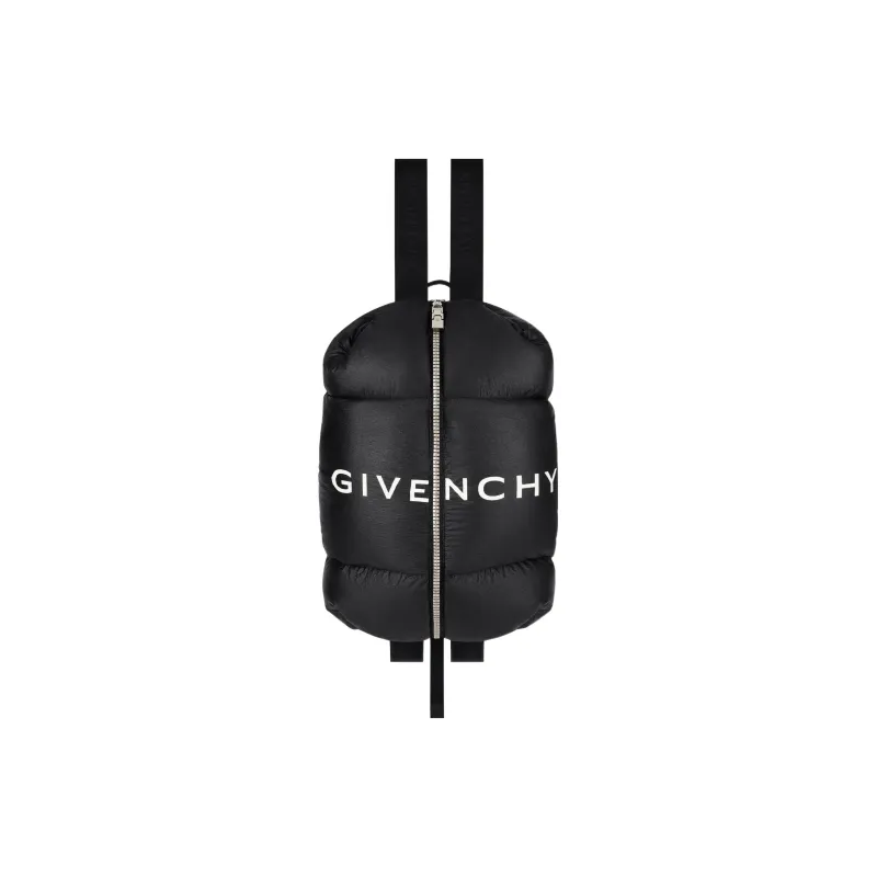 GIVENCHY G-Zip Nylon Fabric With Cow Leather Patchwork Backpack Men's Black-0