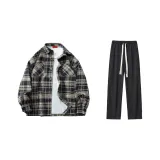 Black Plaid+Black Pants