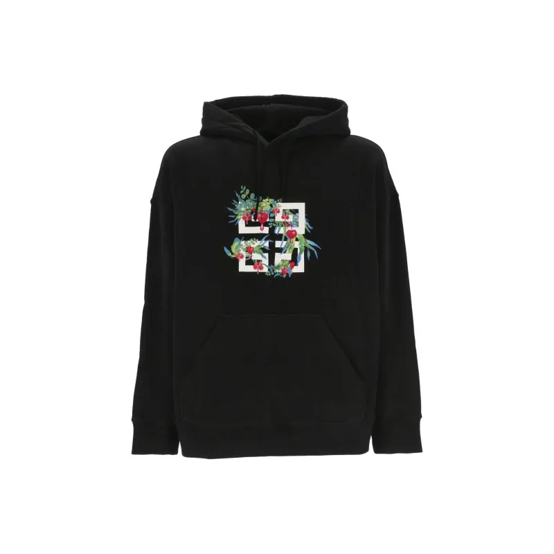 Givenchy 4G Floral Printed Drawstring Hoodie-0