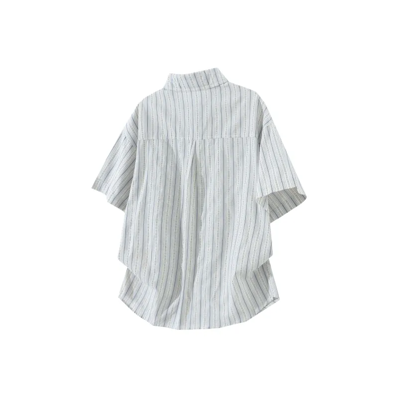 OGEK Shirt Unisex White Blue Comes With Random Print T Shirt+Brooch-1