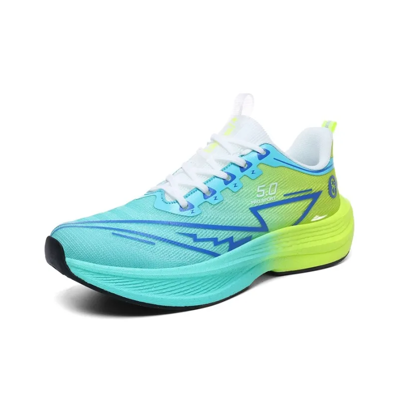 Kuding Running Shoes Unisex Low Top Electric Glow/Flint Stones/Black Blue/Spring Green-16