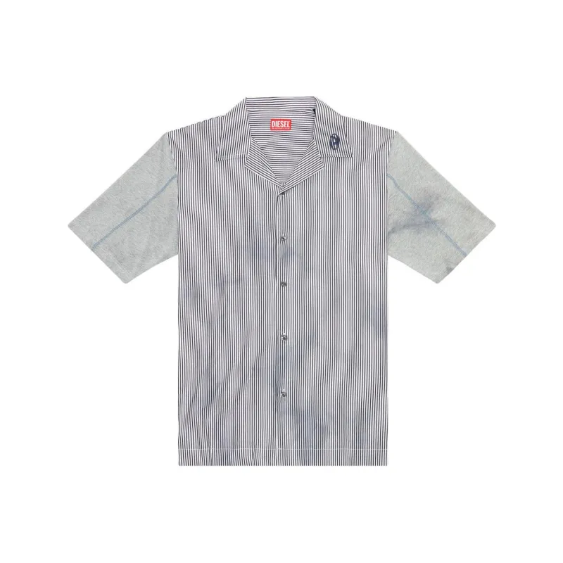 DIESEL S Trucker Tie Dyed Striped Shirt-0