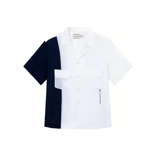 Hla Down Jackets Men Shirts Men Blue With White Lettering