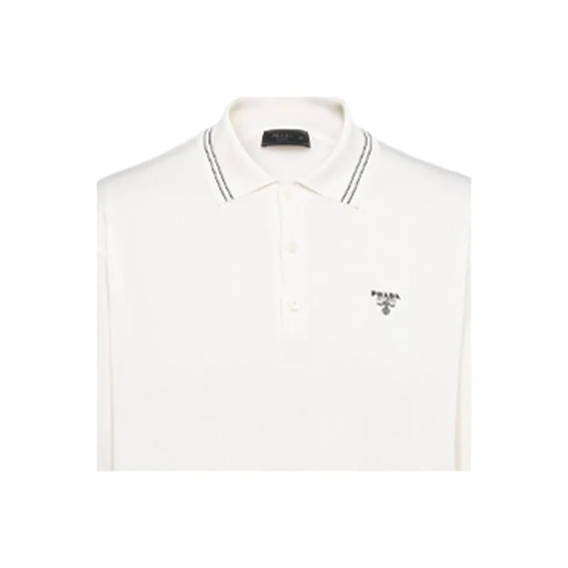 PRADA Polo Shirts Men White-4