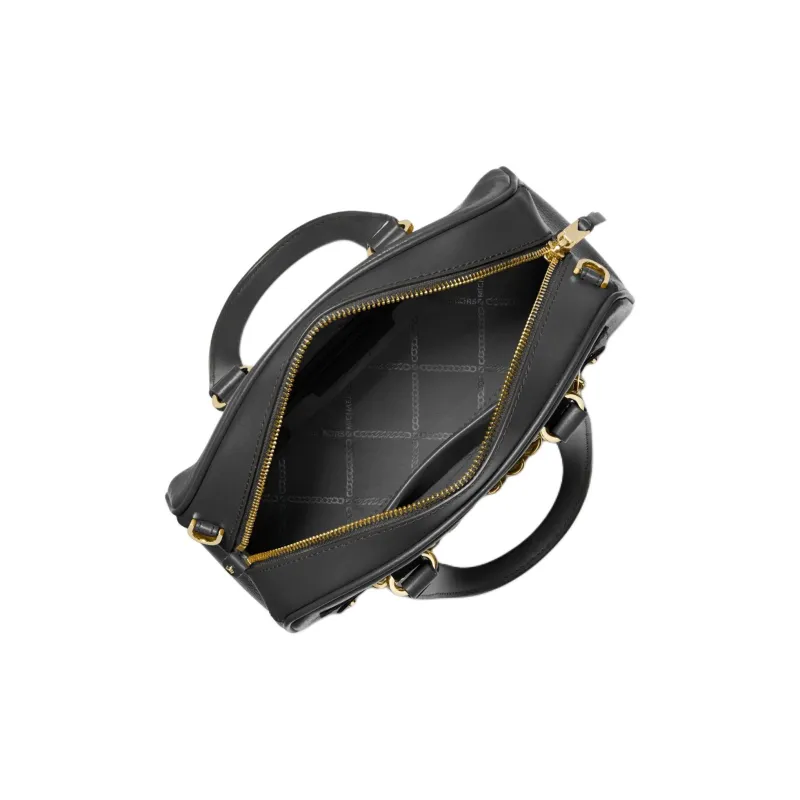 MICHAEL KORS Cow Leather Dome Bag, Shoulder Bag, Crossbody Bag, Handbag Trumpets Women's Black-1