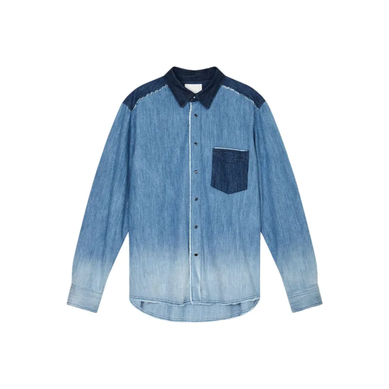 ISABEL MARANT Yohana Gradient effect Denim Shirt-0