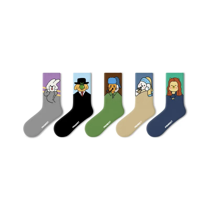Primeet Mid Calf Socks Unisex 5 Pack-0