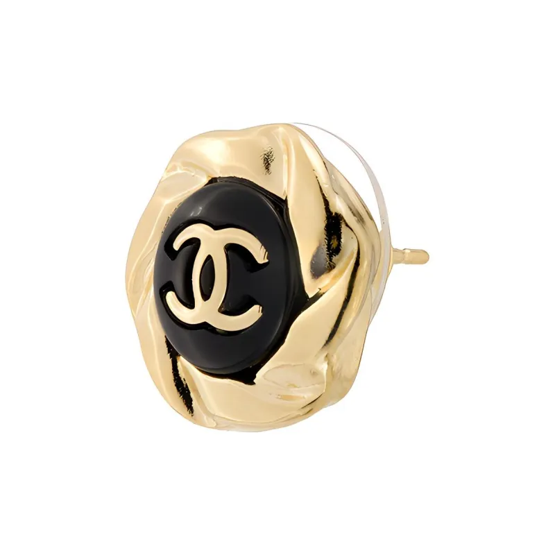 CHANEL Metal Stud Earrings Women's Gold-1