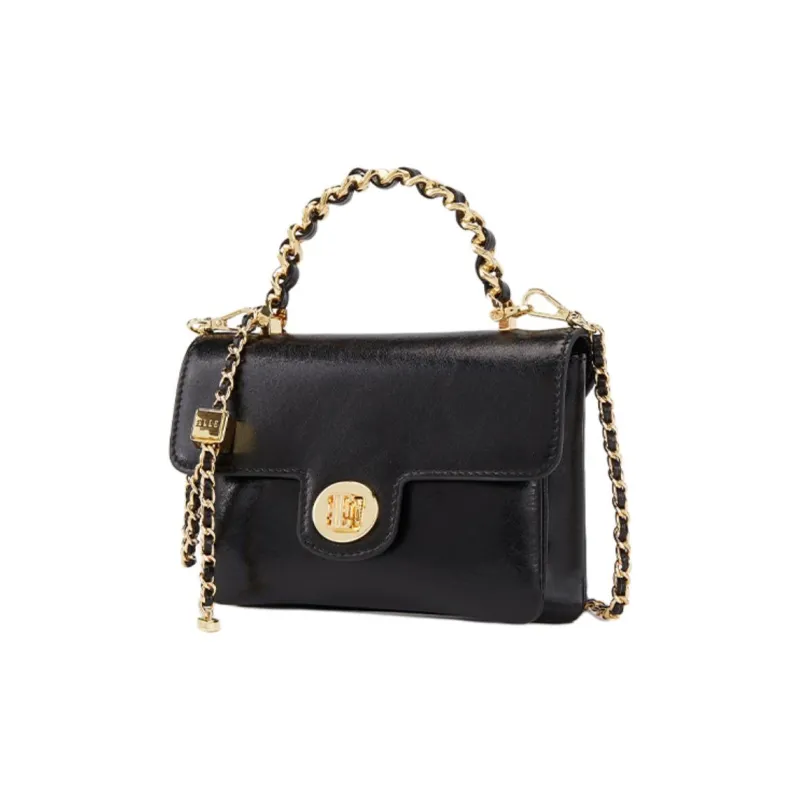 ELLE Top Grain Cow Leather Shoulder Bag, Crossbody Bag, Handbag Women's White/Black-4