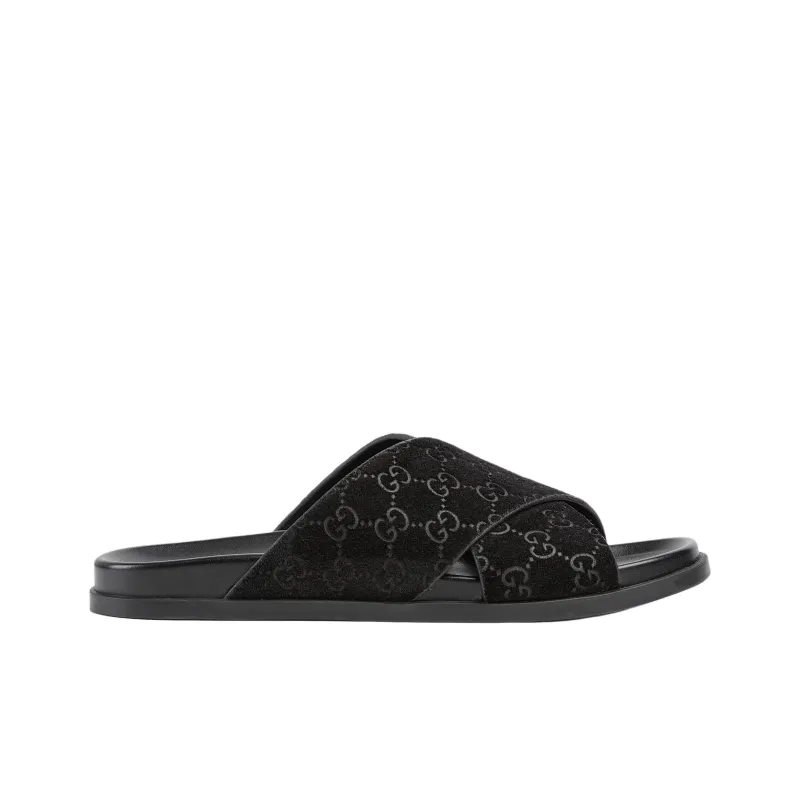 GUCCI Quiet Slide Slippers Men's Black-1