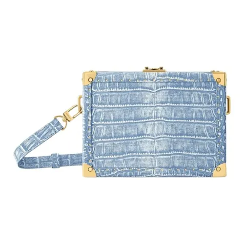 LOUIS VUITTON Denim Box Bag Clutch Men's Washed Blue