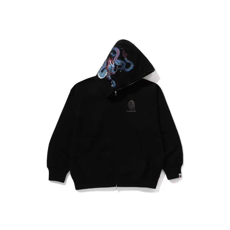 Bape A BATHING APE Tiger And Dragon Relaxed Fit Full Zip Hoodie-0