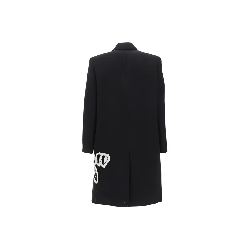 OFF WHITE Graphic Printed Single Breasted Coat-1