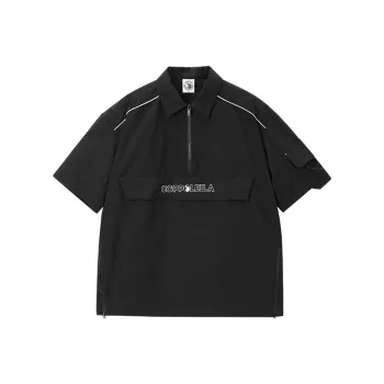 COPPOLELLA Solid Color Loose Fit Polo Shirt Summer Unisex
