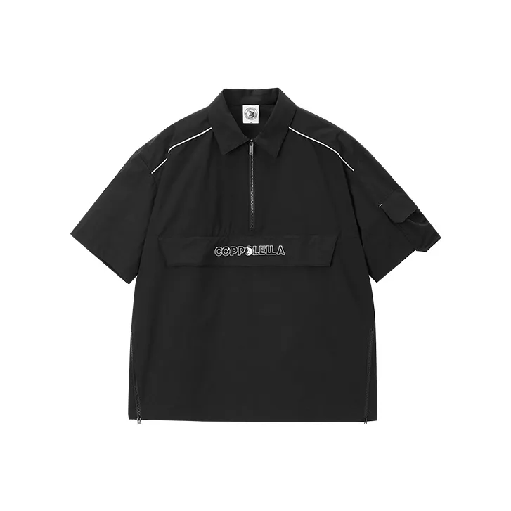 COPPOLELLA Solid Color Loose Fit Polo Shirt Summer Unisex-0