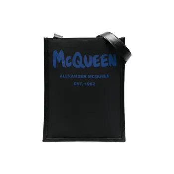 Alexander McQueen Fabric With Leather Trim Messenger Bag, Crossbody Bag, Shoulder Bag Men's