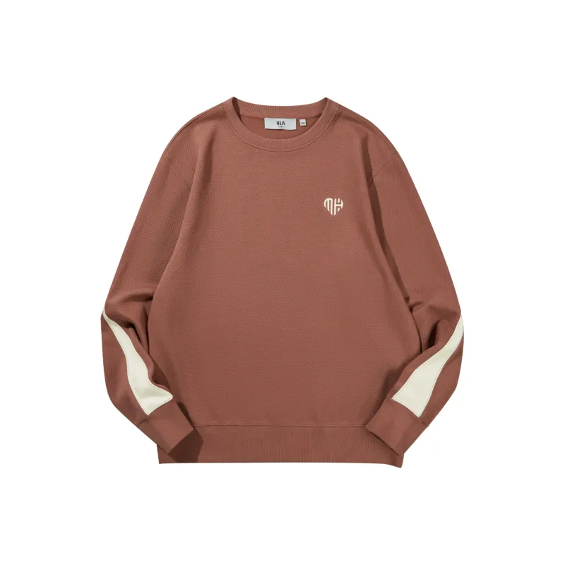 HLA Crew Neck Loose Fit Color Blocking Patchwork Sweatshirt Men's-7