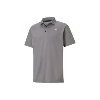 PUMA Pique Polo Shirts Men Black Gray Color