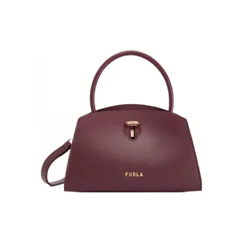 Furla Roman Calfskin Grain Calfskin Tote Bag Shopping Bag Portable Crossbody Bag Shoulder Bag Mini Women's Gemstone Red