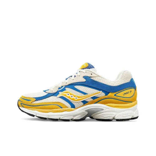 Saucony ProGrid Omni 9 Premium Cream Yellow Royal Blue
