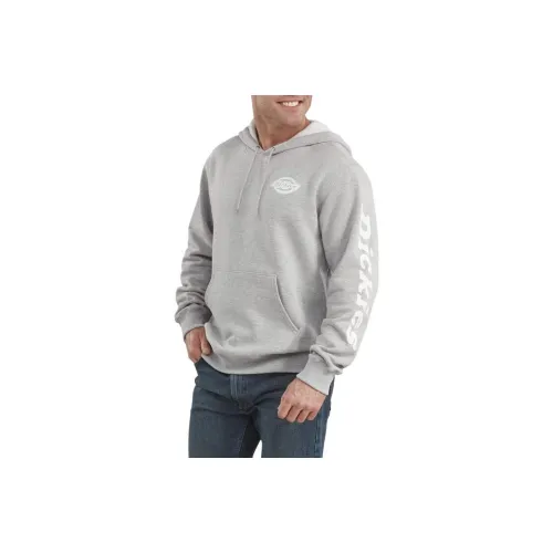 Dickies Logo Sleeve Fleece Hoodie Sweatshirt Men's Gray