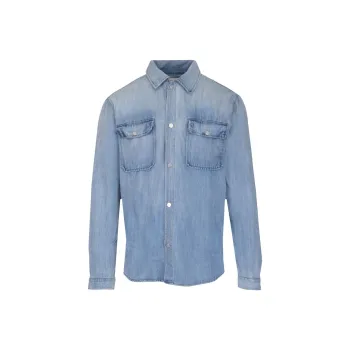 FRAME Buttoned Long Sleeved Denim Shirt