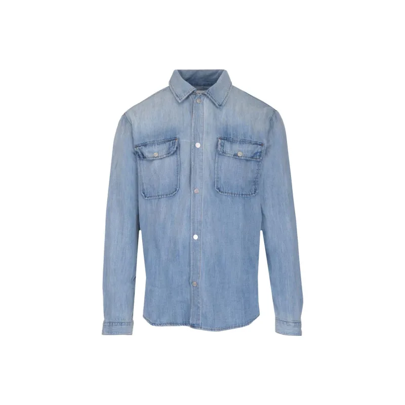 FRAME Buttoned Long Sleeved Denim Shirt-0
