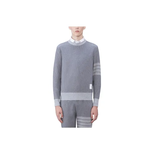 THOM BROWNE 4 Bar Ribbed Long Sleeved Sweatshirt