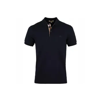 Burberry Logo Lapel Short Sleeve Polo Shirt Navy Blue