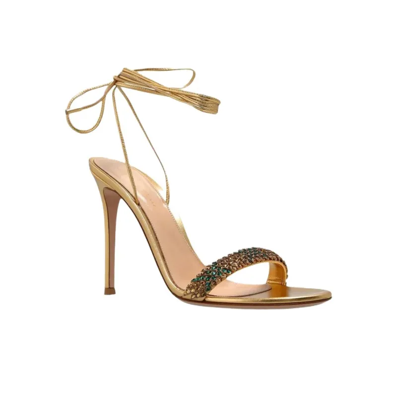 GIANVITO ROSSI One Strap Sandals 10.5cm Women's Gold-2