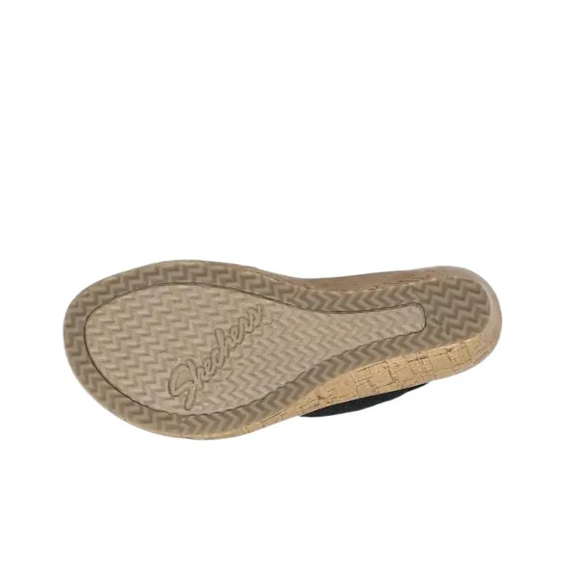 Skechers Beverlee   Sheer Luck One Strap Sandals Women's Black-4
