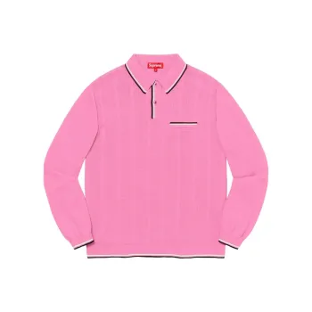 Supreme Stripe Rib L/S Knit Polo