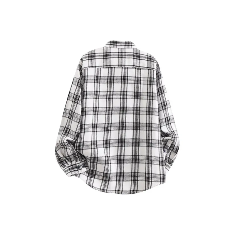 BRUMAIRE Shirt Unisex Ink Green Plaid Comes With Brooch+Sweatshirt-3
