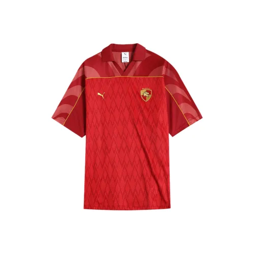 PUMA x HALI·BOTE,LIANMINGKUAN RELAXEDFOOTBALL JERSEY SS25 T Shirt Unisex Dark Red