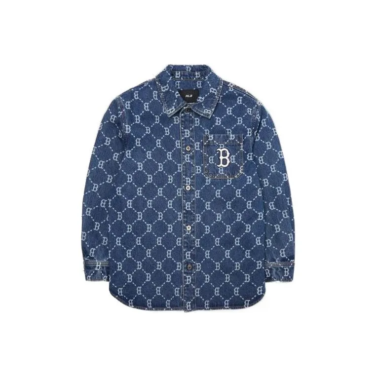 MLB Old Flower Shirts Unisex Blue-0