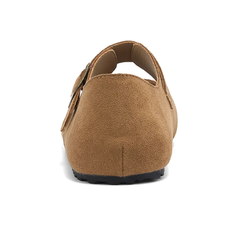 La Chapelle Trendy Japanese Style, Niche Versatile Half Boot Brogue Shoes Casual Single Shoes Women's Camel-4