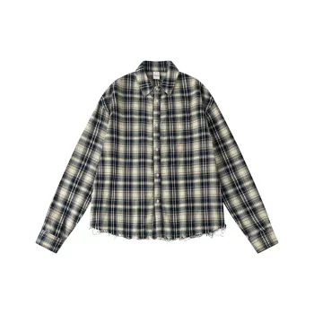 COUNTRY MOMENT Shirt Unisex Beige Blue Plaid