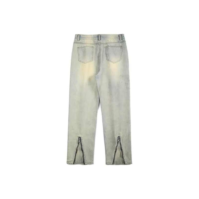 ZWWWZ Jeans Unisex Yellow Mud-1