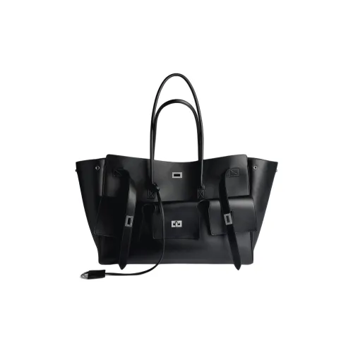 Balenciaga Bel Air Calfskin Handbag Large Size Women's Black