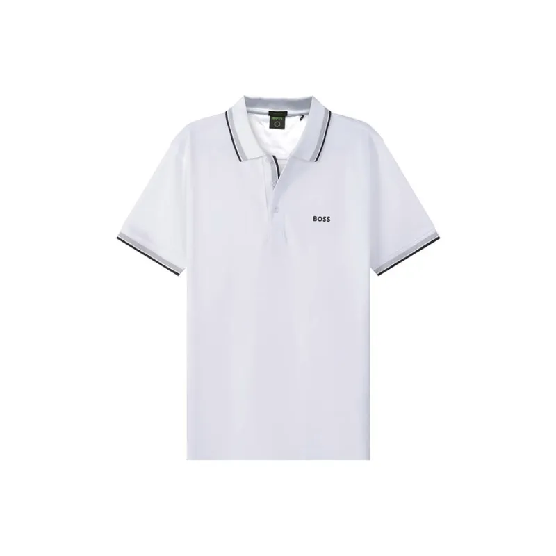 HUGO BOSS Logo Embroidered Short Sleeved Polo Shirt-0