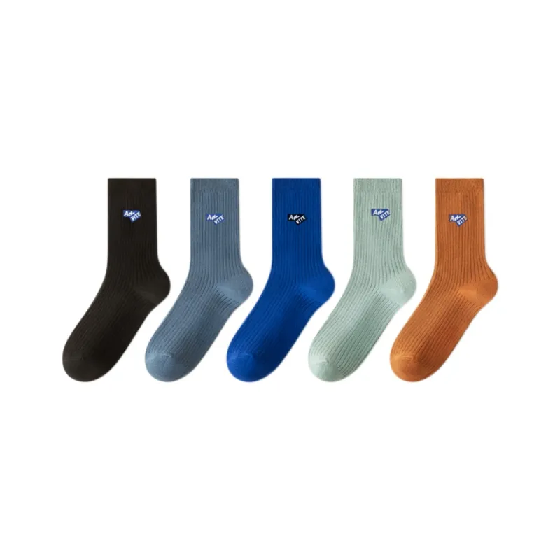 FAIRWHALE Mid Calf Socks Unisex 5 Pack-46