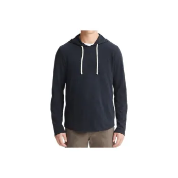 VINCE Textured Cotton Hoodie Sweatshirt Men's Navy