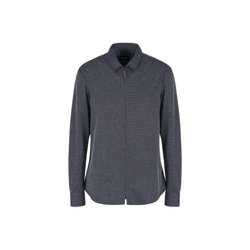 GIORGIO ARMANI Geometric Patterned Curved Hem Shirt