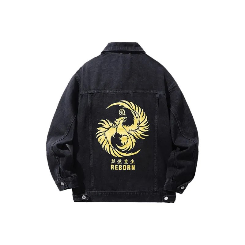 DABAISHA Denim Jacket Men's Black-1