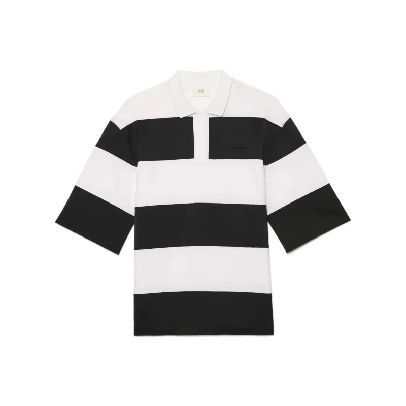 AMIPARIS Polo Shirts Men Black/White-0
